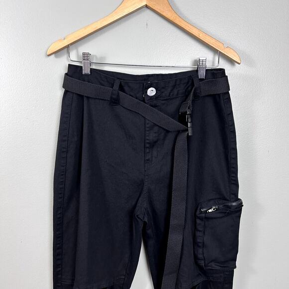 NWT Fashion Nova Operation Cargo Black Utility Jogger Pants Large New High Rise - Picture 3 of 6